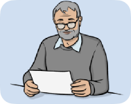 A man reading a document