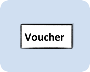 A piece of paper with the word 'voucher' on it